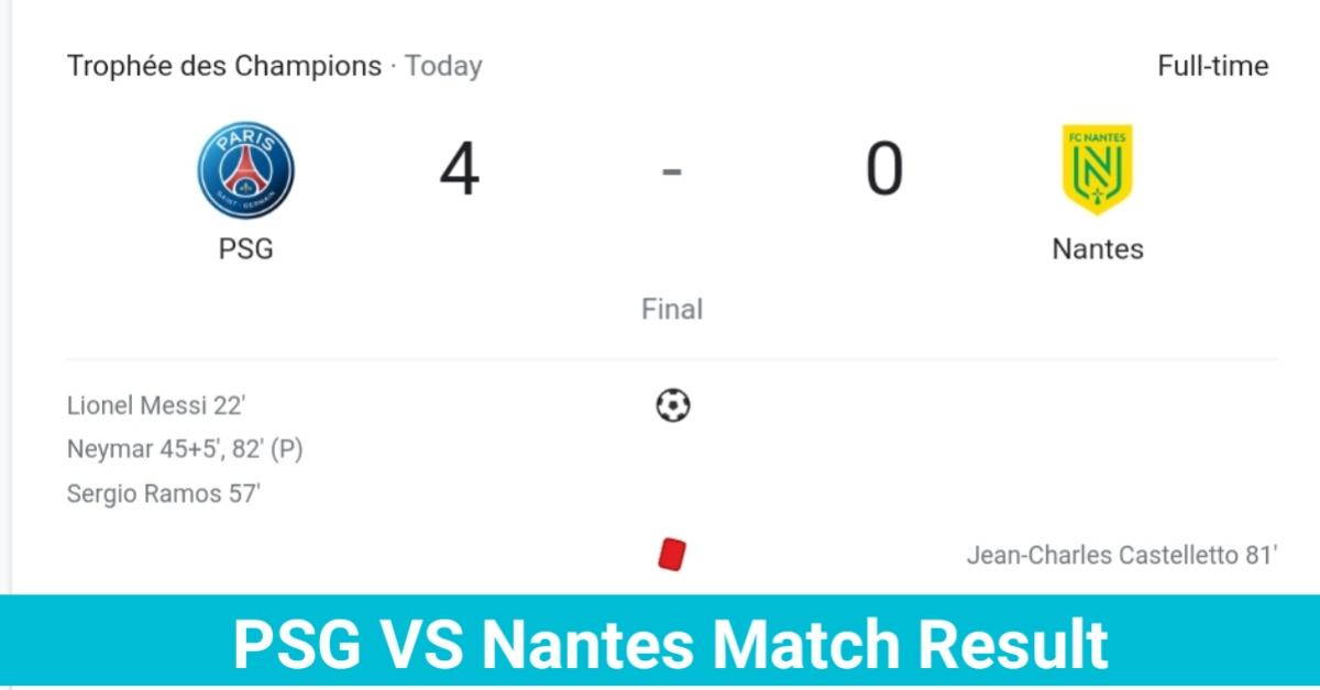 PSG vs Nantes Match Result 2022