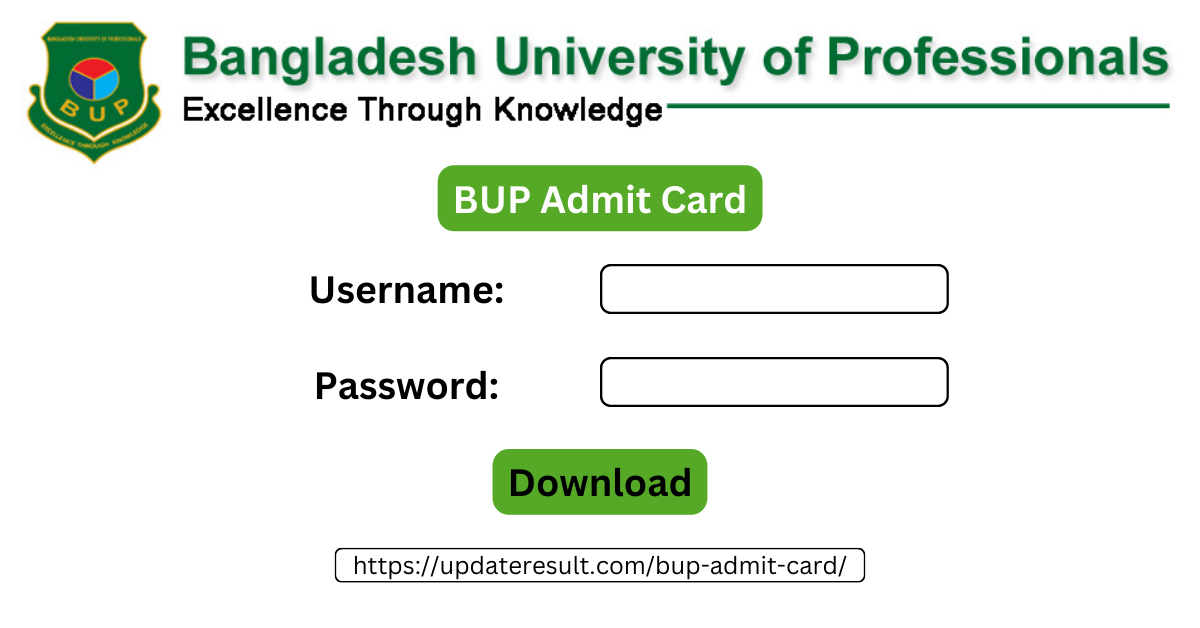 BUP Admit Card