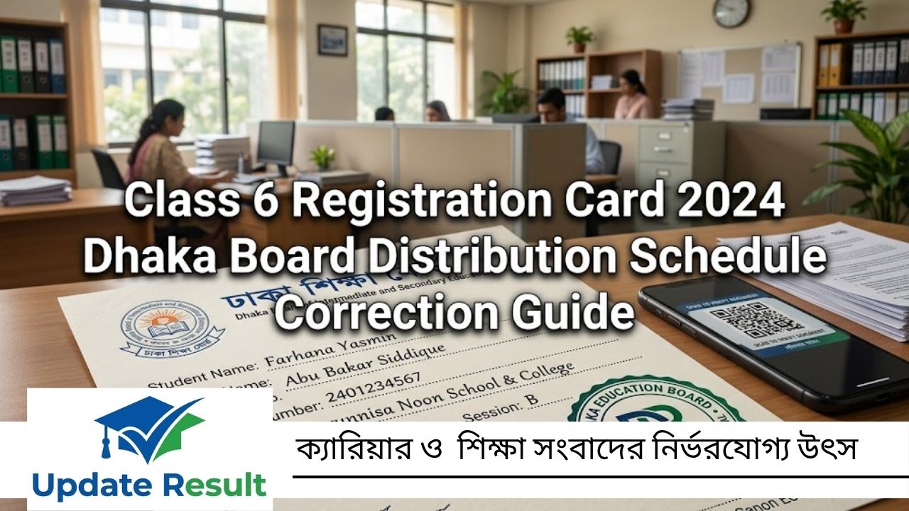 ৬ষ্ঠ শ্রেণির রেজিস্ট্রেশন কার্ড ২০২৪: ঢাকা বোর্ডের বিতরণ সময়সূচী ও সংশোধন নির্দেশিকা